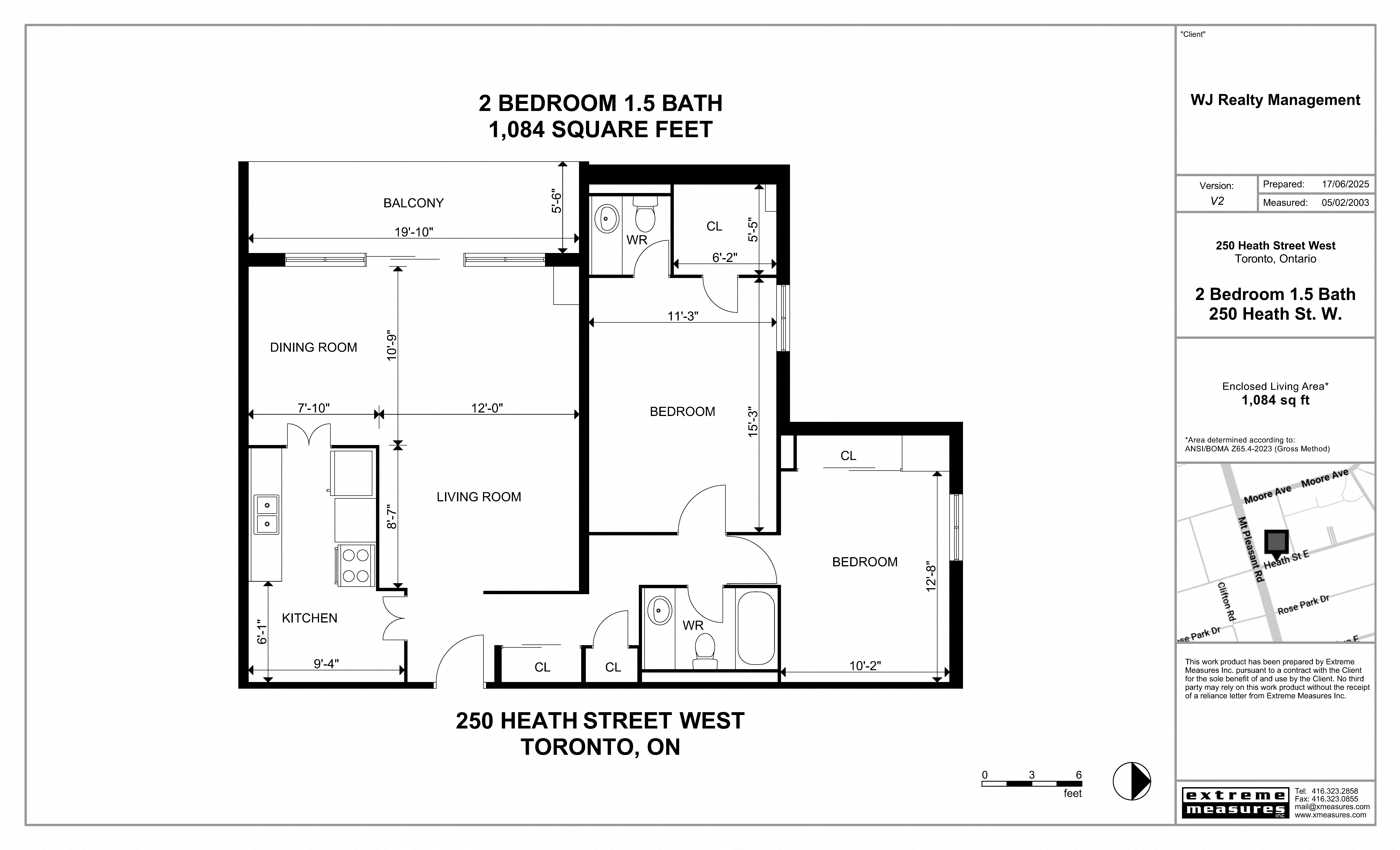 2 Bedroom 1.5 Bath Floor Plan