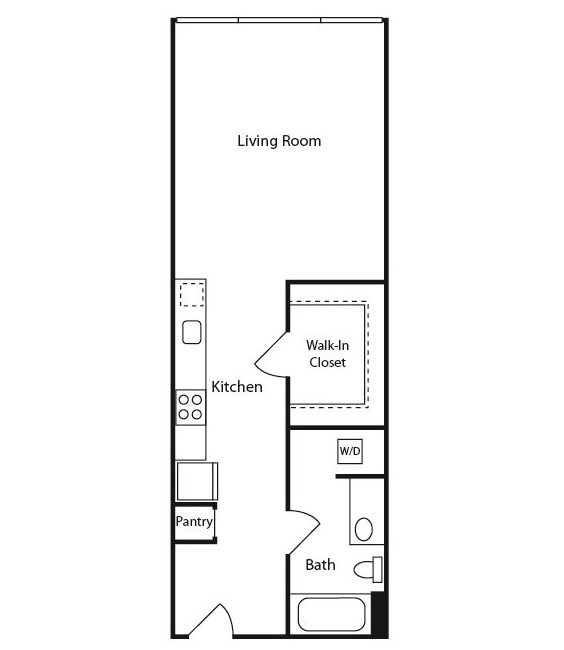 Studio C, 1 ba, 556 sq. ft.