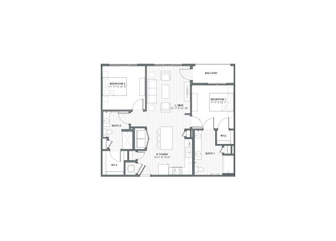 2 bed 2 bath 1088 square feet floor plan Dames point