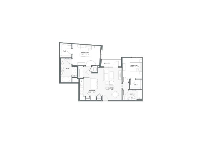 2 bed 2 bath 1190 square feet floor plan James island