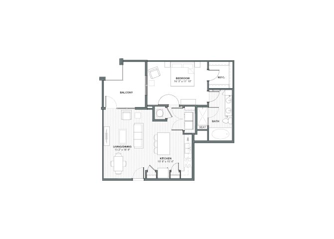 1 bed 1 bath 898 square feet floor plan Stillwater