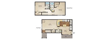 2 Bed 2.5 Bath Belmont Townhome | Sq. Ft.: 1,155 at The Farms Apartments, Columbus, 43221