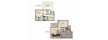 2 Bed 2.5 Bath Preakness Townhome | Sq. Ft.: 1,335 at The Farms Apartments, Columbus, OH