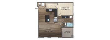 A11-0 Floor Plan at The Nicholas, Columbus, OH, 43215