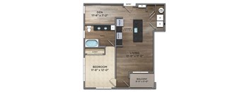 A12-0A Floor Plan at The Nicholas, Columbus, OH