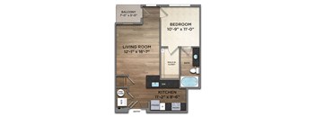 A2 Floor Plan at The Nicholas, Ohio, 43215
