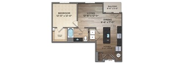 A8-0A Floor Plan at The Nicholas, Columbus, OH