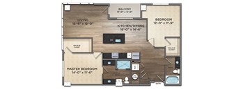 B-10-1 Floor Plan at The Nicholas, Columbus, Ohio