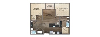 B-12-0 Floor Plan at The Nicholas, Columbus