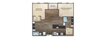 B12 Floor Plan at The Nicholas, Columbus, Ohio