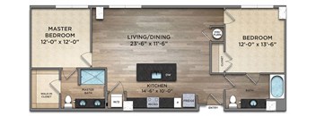 B4-0A Floor Plan at The Nicholas, Columbus, Ohio