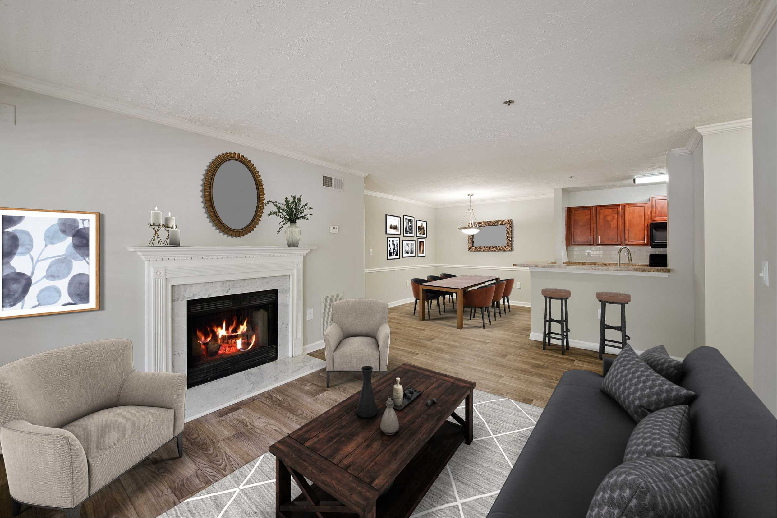 Open Living room at Crestmark Apartment Homes, Georgia