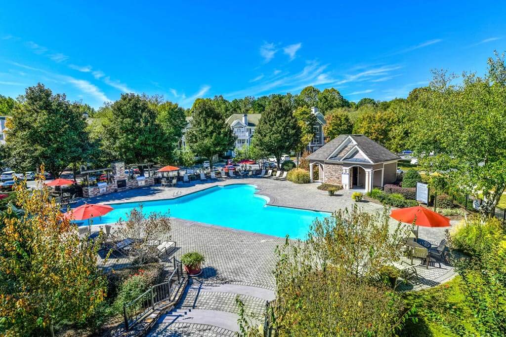 Pool Side Relaxing Area With Sundeck, at Crestmark Apartment Homes, Lithia Springs