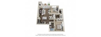 Burlington Floor Plan at Crossroads Station Apartments, Fredericksburg