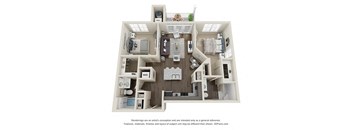 Ohio Floor Plan at Crossroads Station Apartments, Fredericksburg, 22408