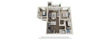 Sunset Route Floor Plan at Crossroads Station Apartments, Fredericksburg, VA, 22408