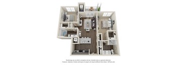Wabash Floor Plan at Crossroads Station Apartments, Fredericksburg, Virginia