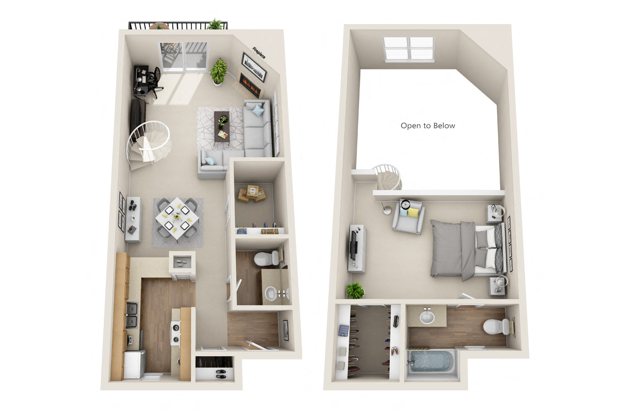Arbor Creek 1 Bed 1 5 Bath A7N Floor Plan