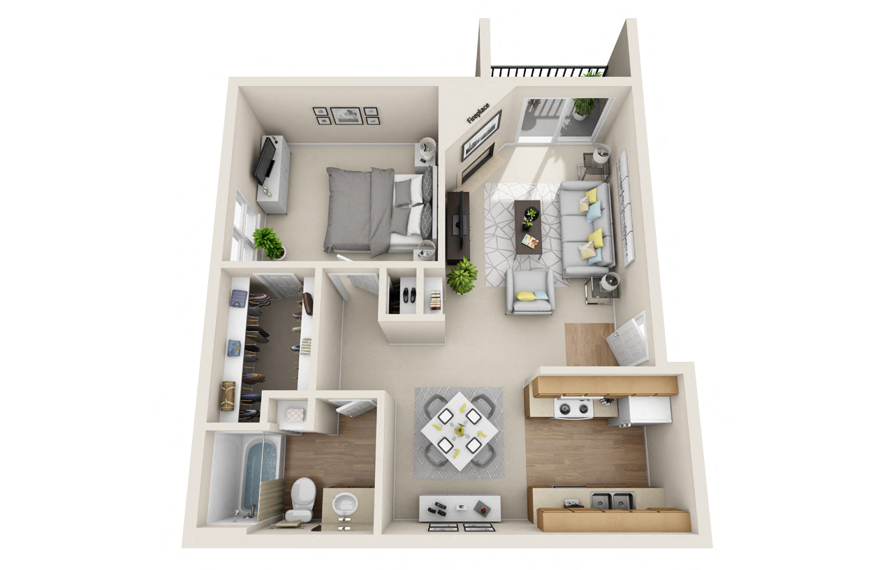 Arbor Creek 1 Bedroom 1 Bath A4N