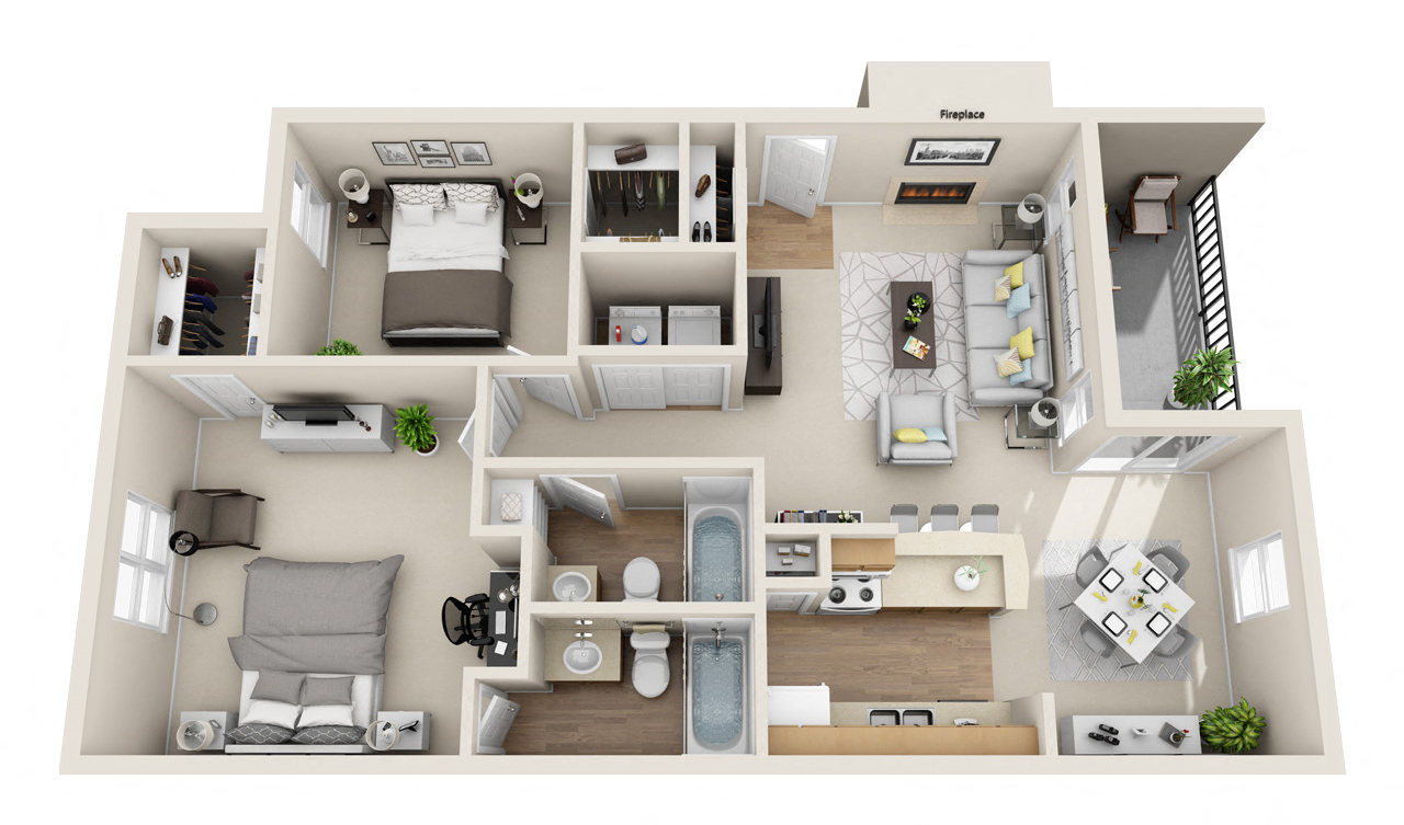 Arbor Creek Apartments 2 Bed 2 Bath B4N