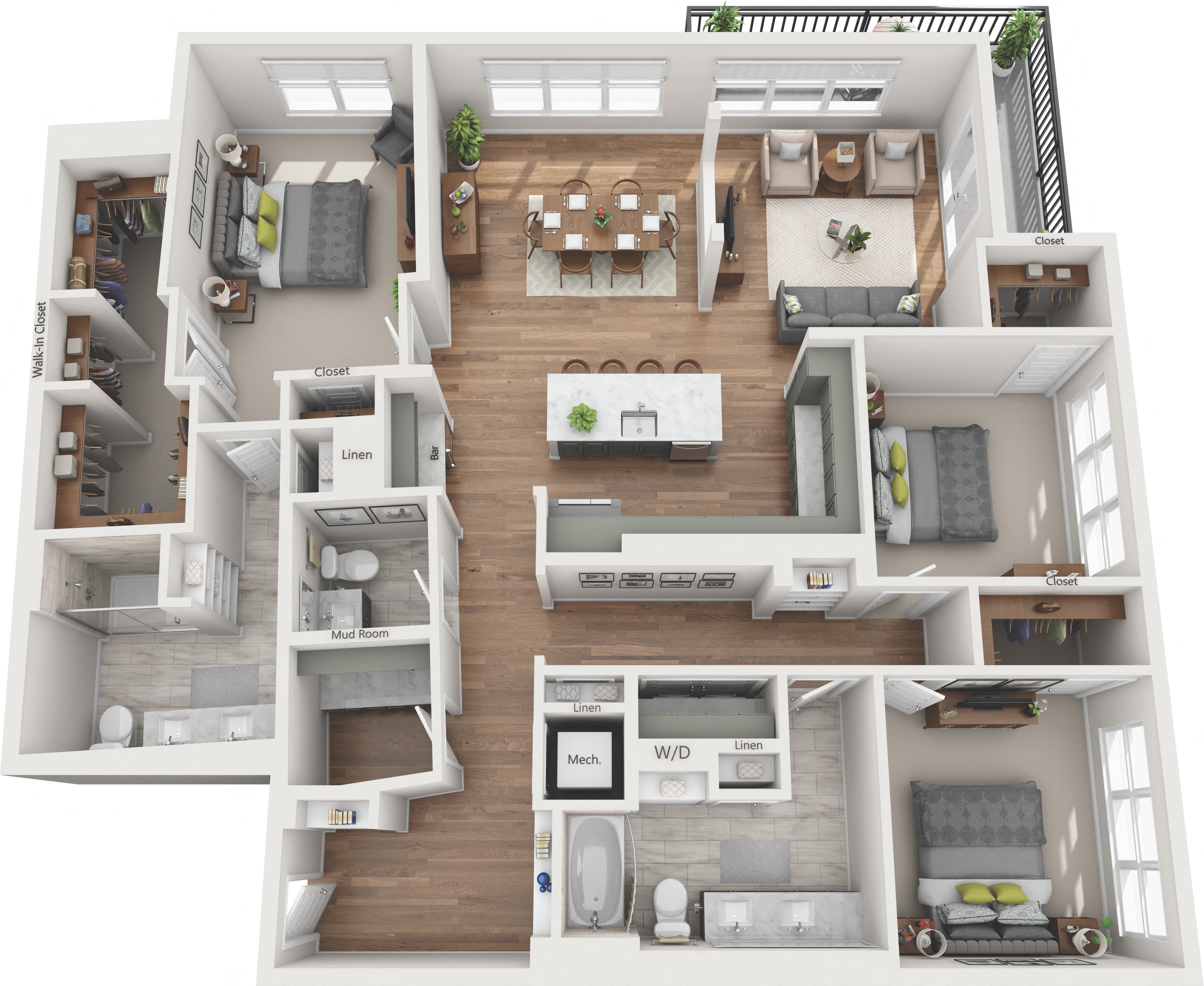 C1A  floorplan The Ashley Gables Buckhead