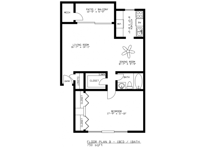 1 Bedroom Floorplan 1 Bedroom Floorplan