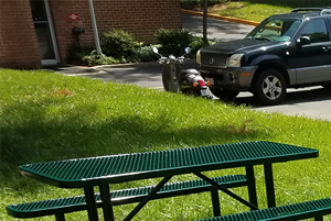 Outside picnic table and Barbecue Grill at Broadfalls in Falls Church, VA Outside picnic table and Barbecue Grill at Broadfalls in Falls Church, VA