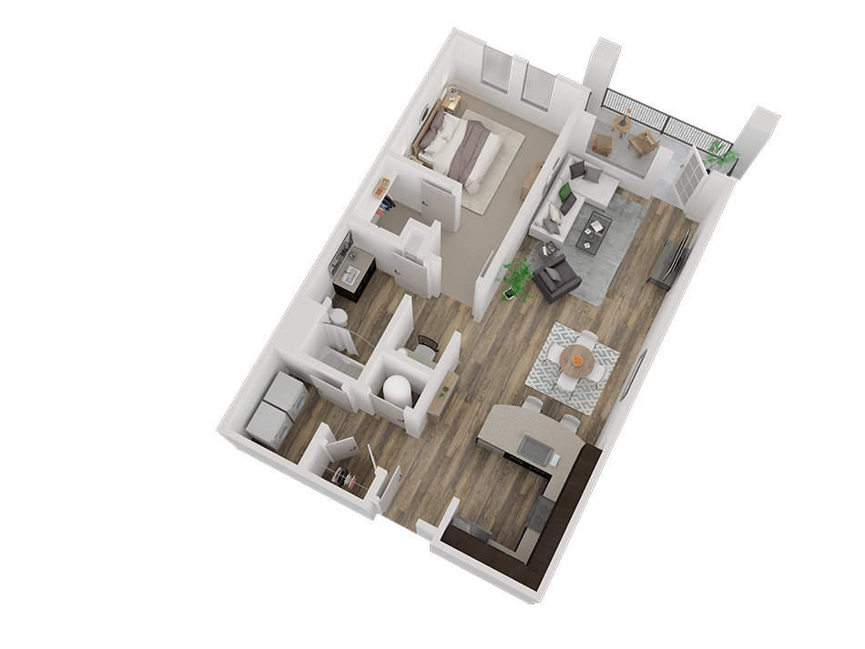 Westminister Apts For Rent, CO 80020 l Caliber at Hyland Village l1x1 Floorplan
