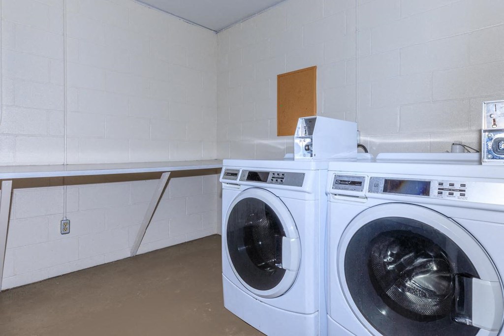 a washer and dryer in a laundry room
