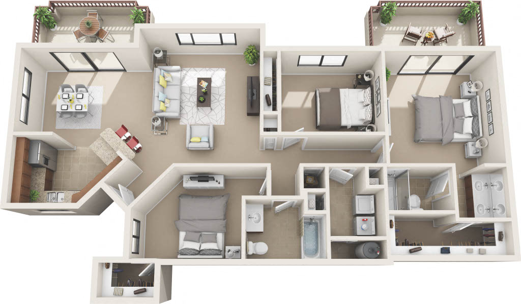 Ashley Floor Plan at Sereno Townhomes, Glendale, AZ, 85302
