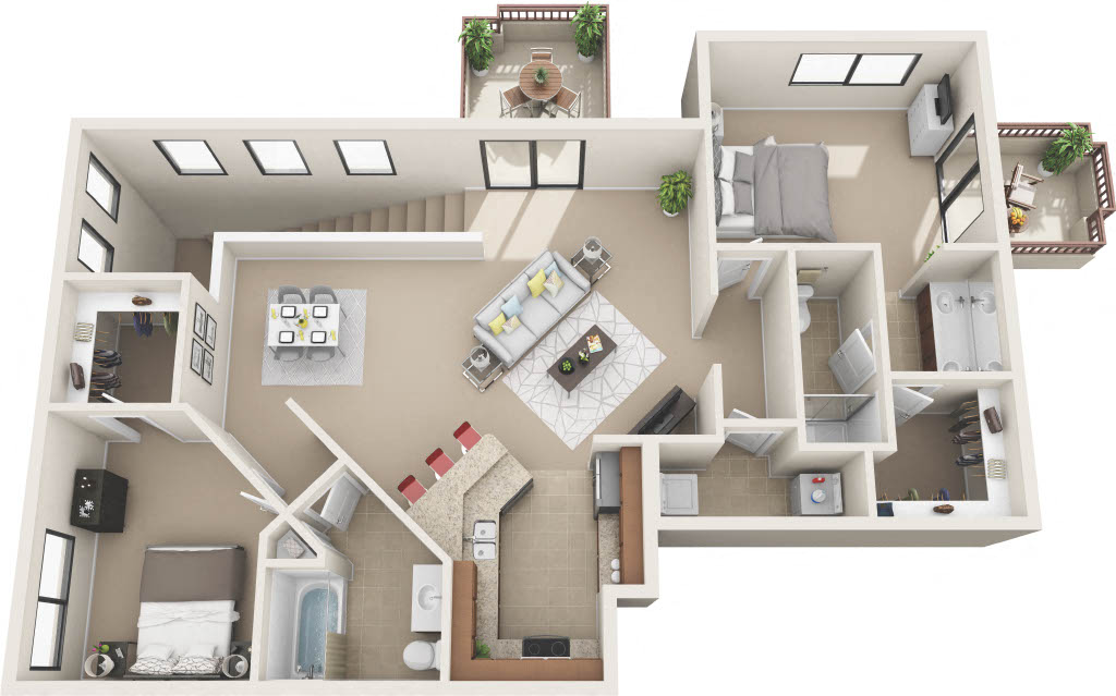 Bedford Floorplan at Sereno Townhomes, Arizona, 85302