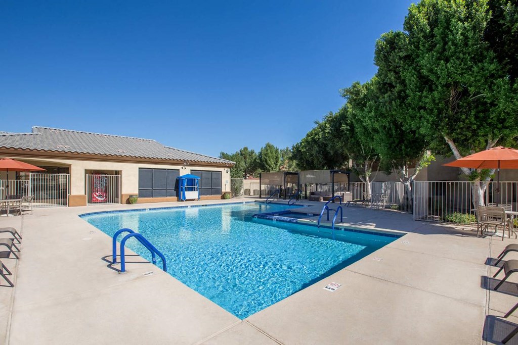 the swimming pool at the apartments for rent