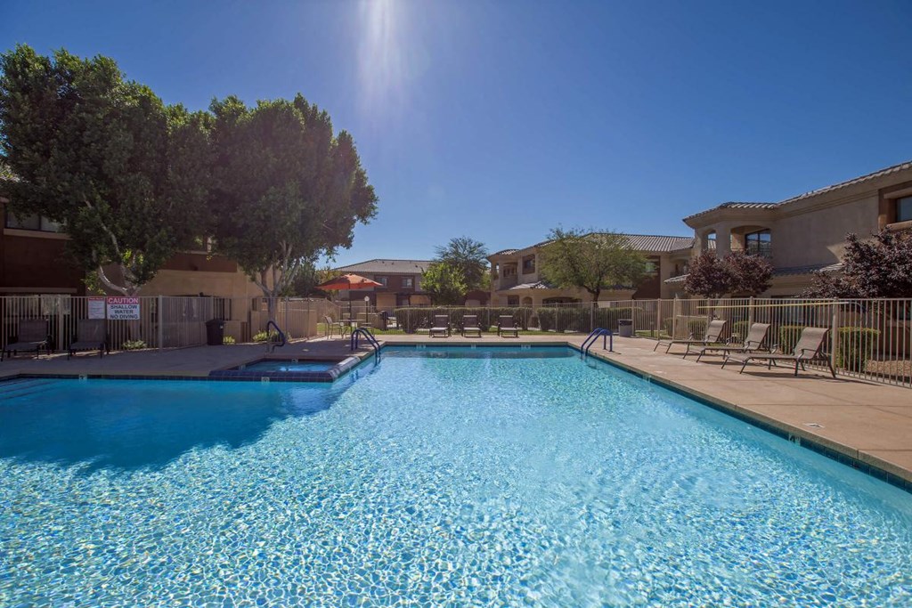 the pool at the apartments for rent