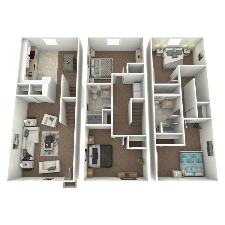 4 Bed 2 Bath Townhouse