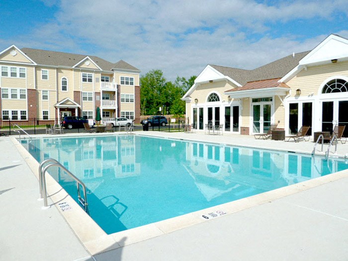 the swimming pool at the apartments for rent
