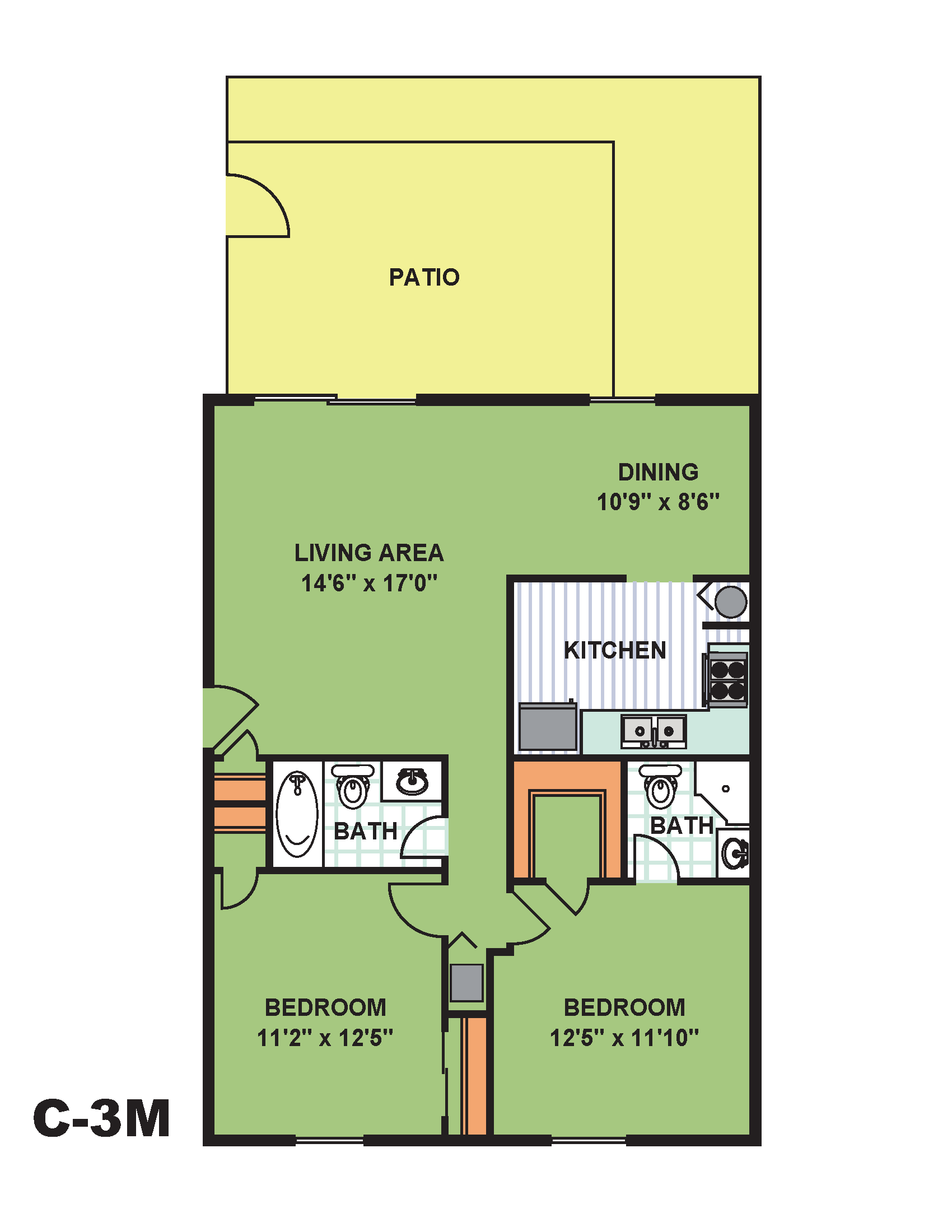 Two Bedroom Two Bathroom (C3M)