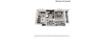 1 Bedroom First Level - 680sf