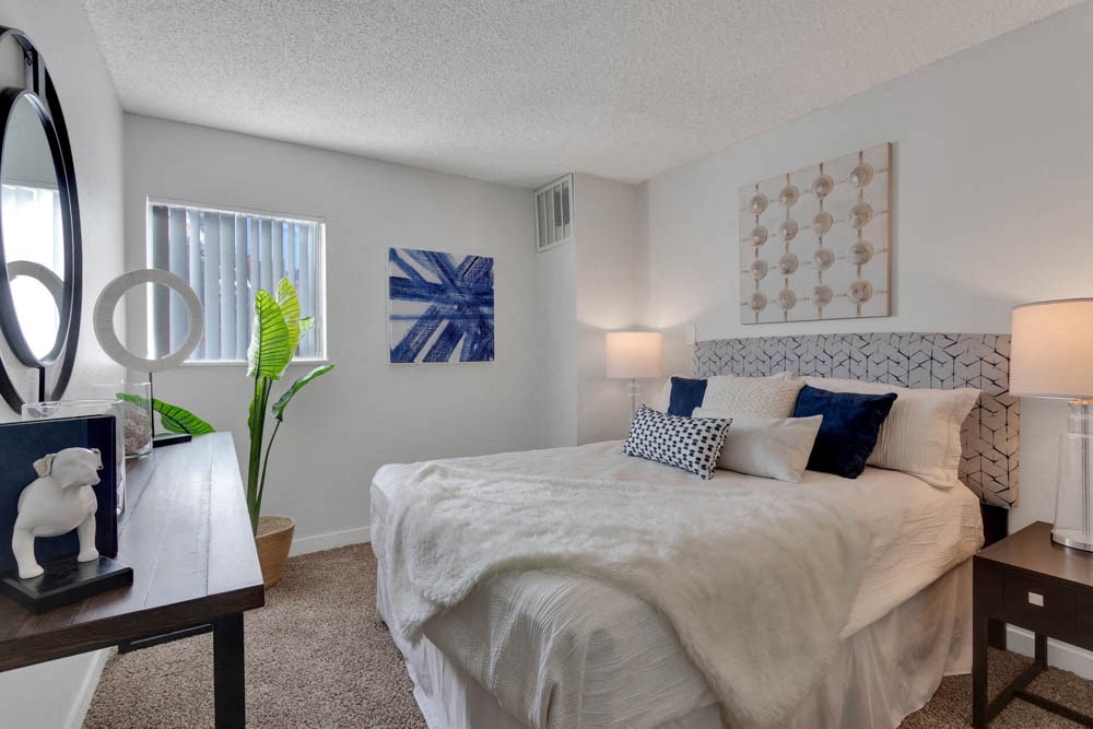 our apartments offer a bedroom with a king sized bed