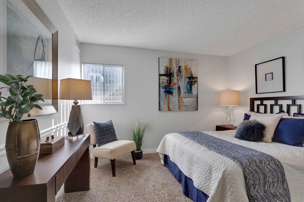our apartments offer a bedroom with a king sized bed