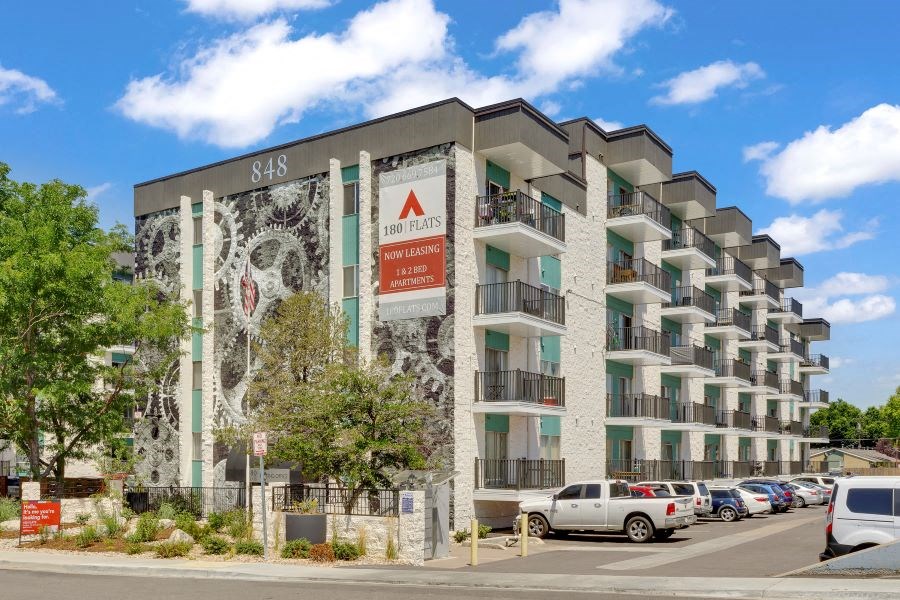 a building with a mural on the side of it