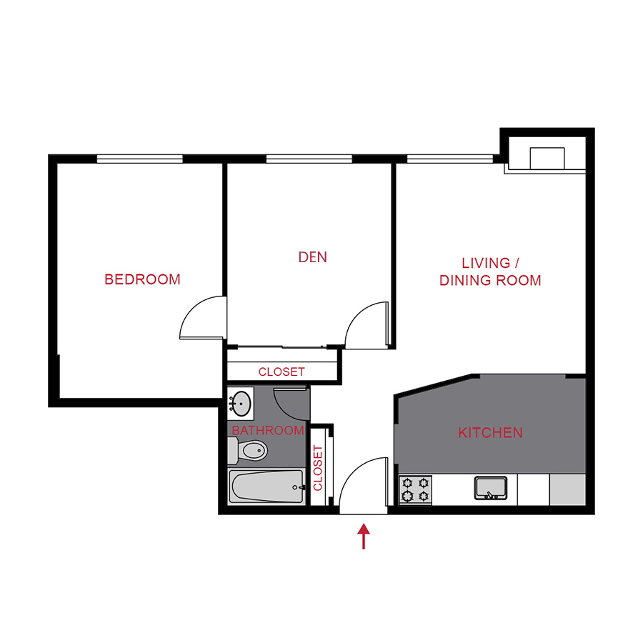1 Bed 1.5 Bath B1