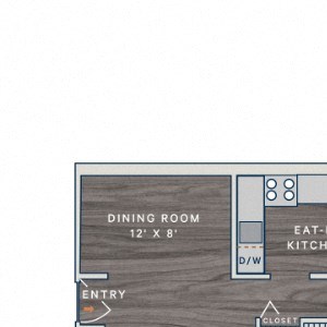 2 Bed 1 Bath B1 Floor Plan 2 Bed 1 Bath B1 Floor Plan at The Clayson, Palatine, IL, 60067