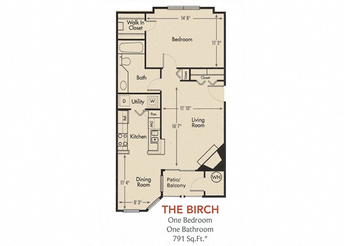 Birch Floor Plan at Arbors Harbor Town, Memphis