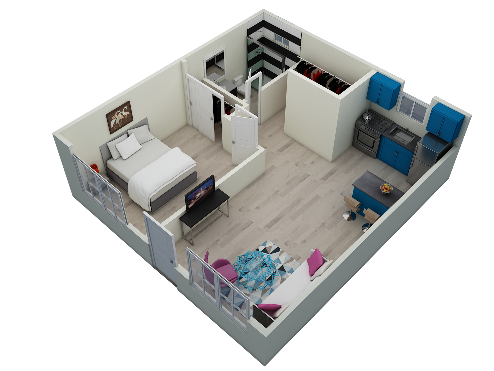 One Bedroom One Bathroom