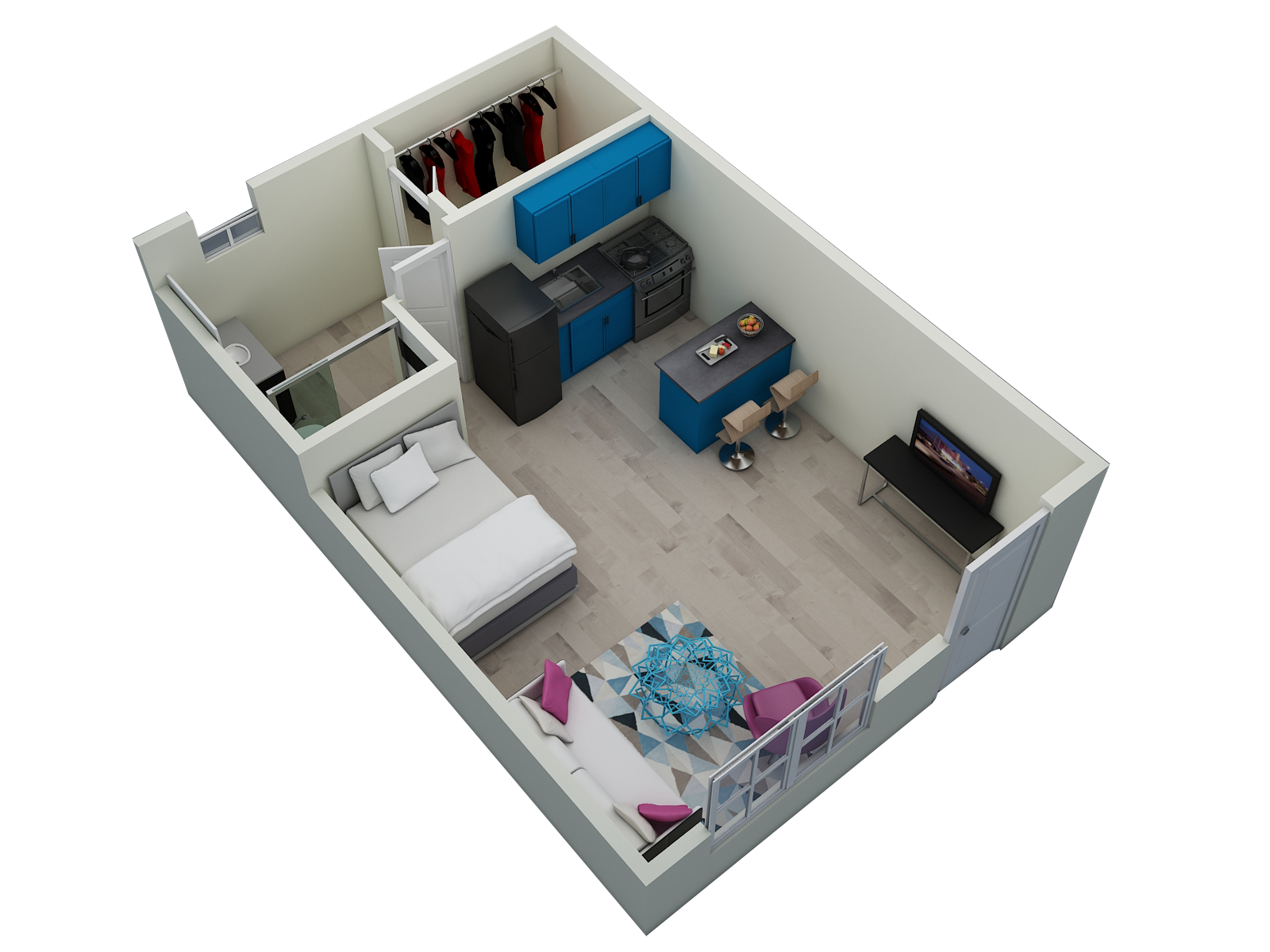 chic studio apartment