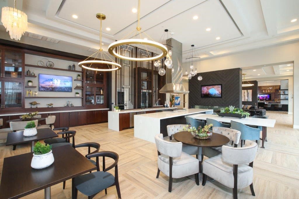 Large Club Room with a full-service kitchen, patio dining, and lounging areas