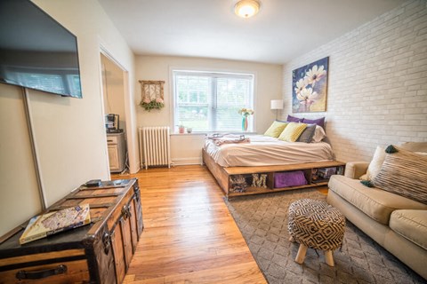 Spacious Studio with hardwood floors