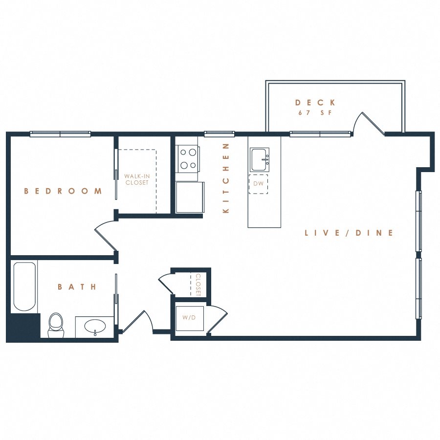 1x1 with Balcony 1G Floor Plan 9
