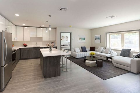 Open Concept Living Room at 735 Truman, Massachusetts, 02136