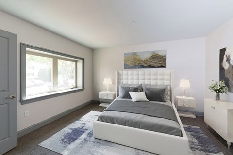Bedroom With Expansive Windows at 735 Truman, Hyde Park, Massachusetts